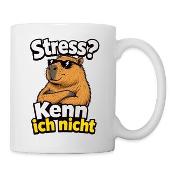 Stress Kenn Ich Nicht Capybara Lustiger Spruch - Tasse - Weiß - Rechts