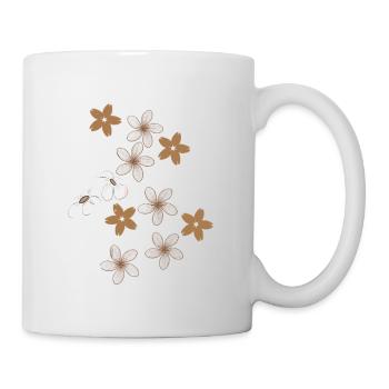 Delicate Flowers - Boho Aesthetic Floral Pattern - Mug - white - Right