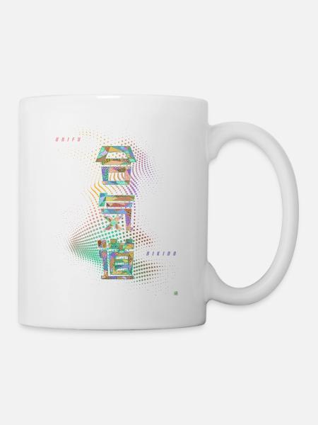 Aikido Unify Colored Kanji Calligraphy Design - Mug - white