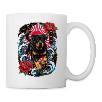 Rottweiler im japanischen Irezumi Tattoo Stil - Tasse - Weiß - Rechts