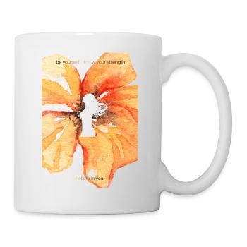 Sois toi-même - Silhouette florale d’hibiscus - Mug blanc - blanc - Droite