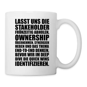Business Buzzword – Lustiger Meeting Spruch Büro - Tasse - Weiß - Rechts