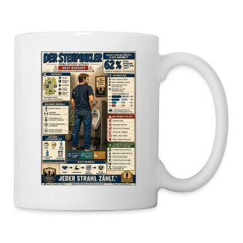 Der Stehpinkler – jeder Strahl zählt - Tasse - Weiß - Rechts