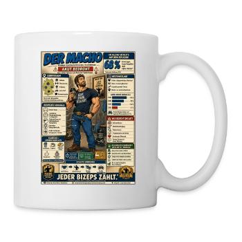 Der Macho – jeder Bizeps zählt - Tasse - Weiß - Rechts