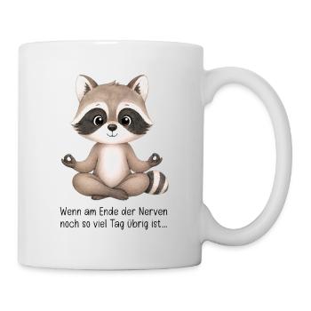 Lehrerhumor Waschbär Meditation Waschbärenklasse - Tasse - Weiß - Rechts