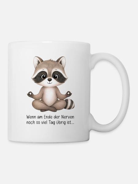Lehrerhumor Waschbär Meditation Waschbärenklasse - Tasse - Weiß