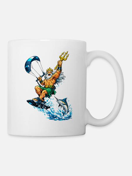 Neptun einmal Sportlich - Tasse - Weiß