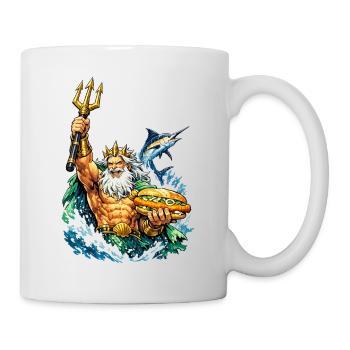 Neptune avec des sandwiches au poisson - Mug blanc - blanc - Droite