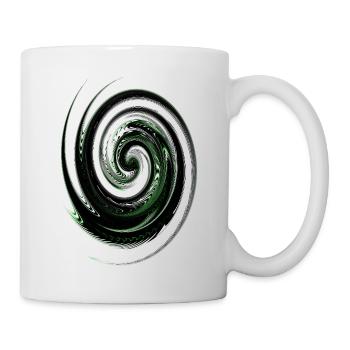 Green Spiral Swirl Neon Art - Mug - white - Right