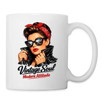 Vintage Soul Modern Attitude – Cool Pin-Up - Mug - white - Right