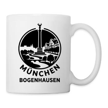 Bogenhausen München – Skyline & Friedensengel - Tasse - Weiß - Rechts