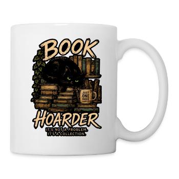 Book Hoarder Collection with Black Cat - Mug - white - Right