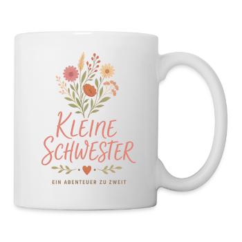 Kleine Schwester Blumen Design - Tasse - Weiß - Rechts