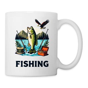 Lakeside Bass Splash Illustration - Mug - white - Right