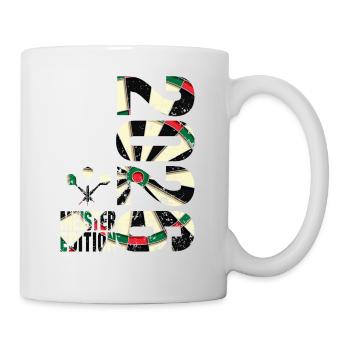 Darts Meister 2026, Kreisliga Shirt Dartboard - Tasse - Weiß - Rechts
