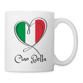 Italy Flag Heart Line Art - Mug - white - Right