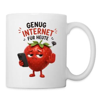 Erdbeere Internet-Auszeit Cartoon - Tasse - Weiß - Rechts