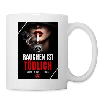 Rauchen ist tödlich – Skulldrop - Tasse - Weiß - Rechts