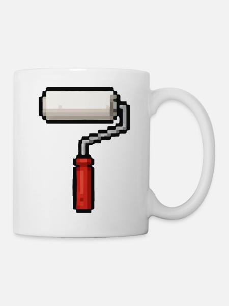 Farbrollen Kunstdesign - Tasse - Weiß