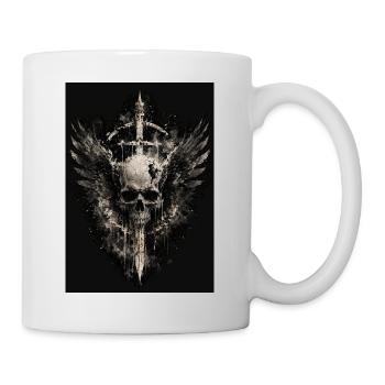 Dark Skull Flight with Blade - Mug - white - Right