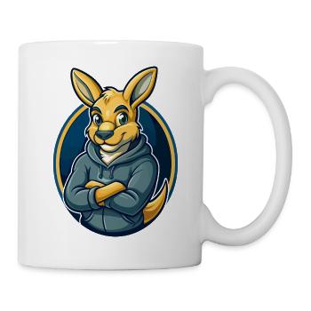 Kangaroo Kawaii mascotte dessin animé Clipart Logo Badge - Mug blanc - blanc - Droite