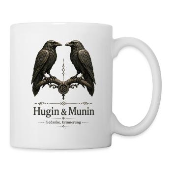Hugin & Munin: Gedanken Erinnerung - Tasse - Weiß - Rechts