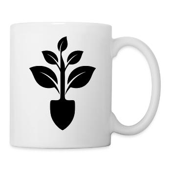 Gärtner Schaufel und Pflanze - Tasse - Weiß - Rechts