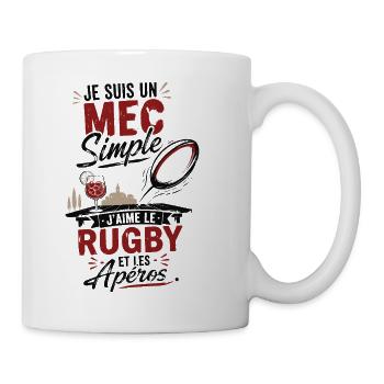Rugby Et Apéro Cadeau Homme Humour Rugby - Mug blanc - blanc - Droite