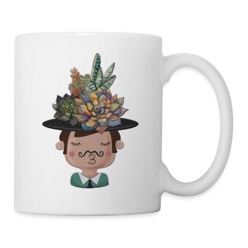 Sukkulenten Hut Charakter Illustration - Tasse - Weiß - Rechts