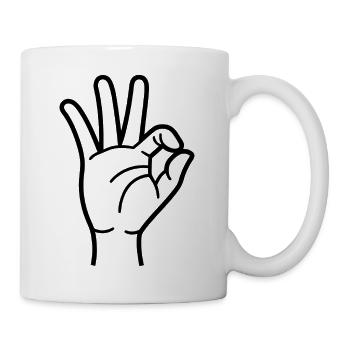 Ok hand - Mug - white - Right