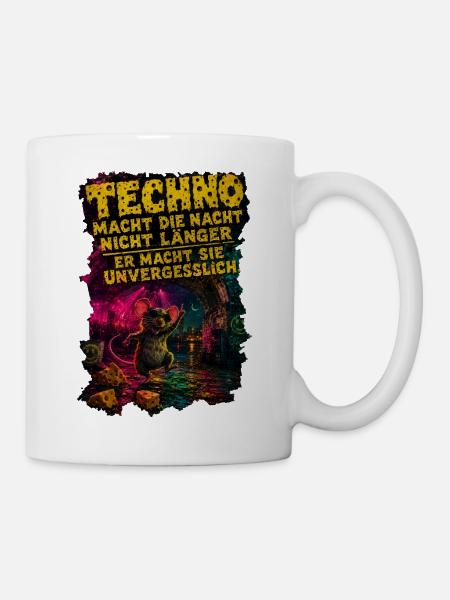 Techno Maus alles Käse außer Techno - Tasse - Weiß