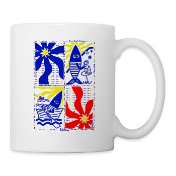 Quadre Provence Méditerranée pop art coloré - Mug blanc - blanc - Droite