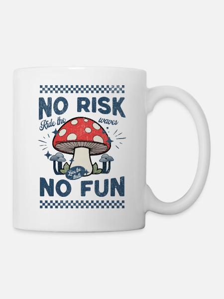 Motif champignon : Surfez sur les vagues - Mug blanc - blanc