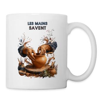Mains du potier Argile en Fusion - Mug blanc - blanc - Droite