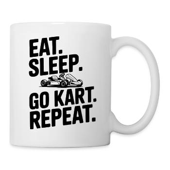 Mange. Dors. Go Kart. Répétez. - Mug blanc - blanc - Droite