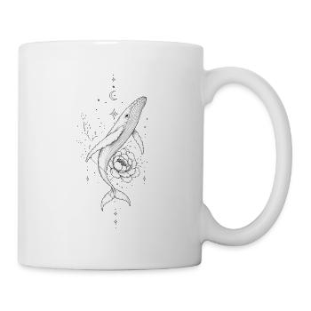 Nachtwal und Sternenblume - Tasse - Weiß - Rechts