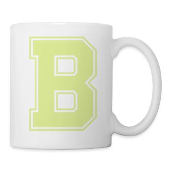 Leuchtendes B im Varsity-Stil - Tasse - Weiß - Rechts