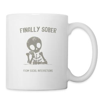 Endlich nüchtern von Social Interaktionen - Tasse - Weiß - Rechts