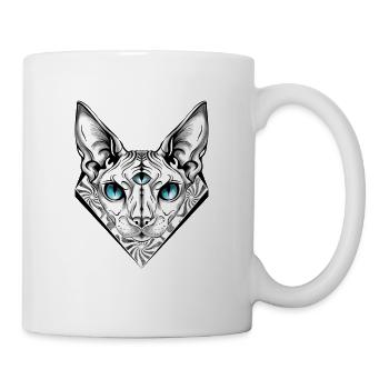 Blaue dreiäugige Sphinx - Tasse - Weiß - Rechts