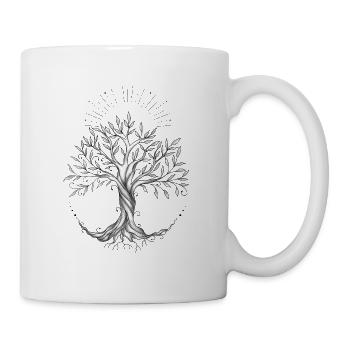 Ahnenbaum in schwarzer Tinte - Tasse - Weiß - Rechts
