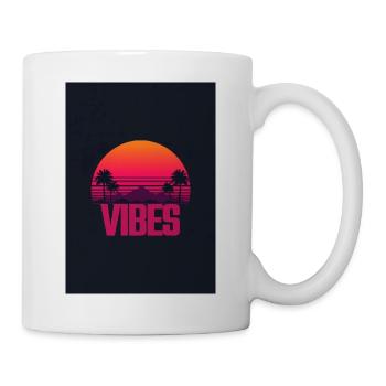 Retro Sonnenuntergang Vibes 80er Style - Tasse - Weiß - Rechts