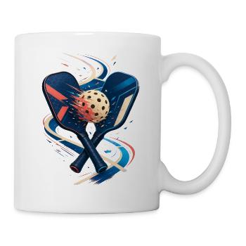 Schläger und Ball in Bewegung - Tasse - Weiß - Rechts
