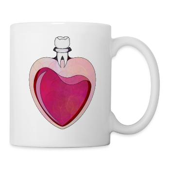 Neon Herz mit Zahndesign - Tasse - Weiß - Rechts