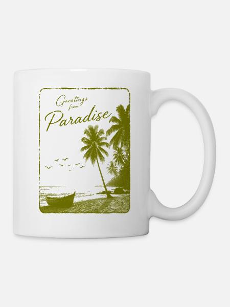 Greetings from Paradise - Mug - white