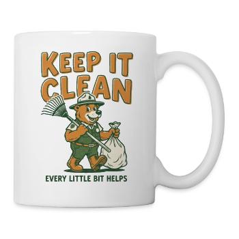 Keep It Clean Bear Clean-Grafik - Tasse - Weiß - Rechts