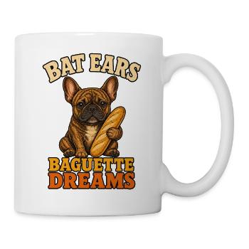Bat Ears Frenchie Baguette Träume - Tasse - Weiß - Rechts