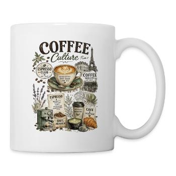 Vintage Pariser Collage-Kaffeekultur - Tasse - Weiß - Rechts