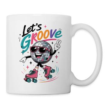 Let's Groove Disco on Roller Skates Retro - Mug - white - Right