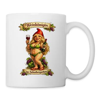 Weinkönigin im Schrebergarten - Tasse - Weiß - Rechts