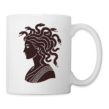 Medusa silhouette with snakes - Mug - white - Right